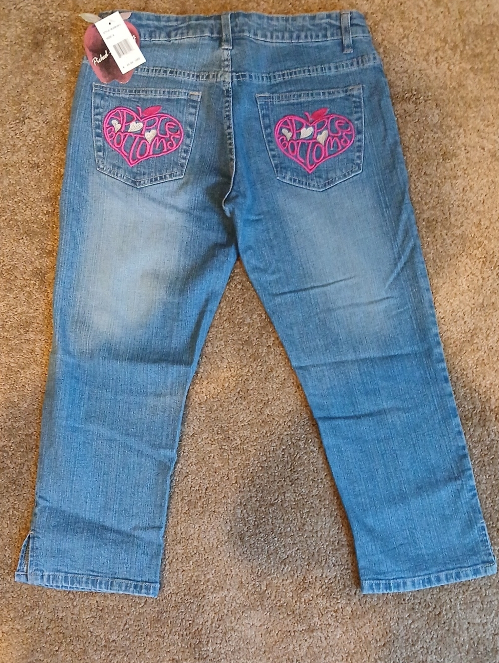 NWT Y2K Apple Bottom Capri Denim Jeans Size:8